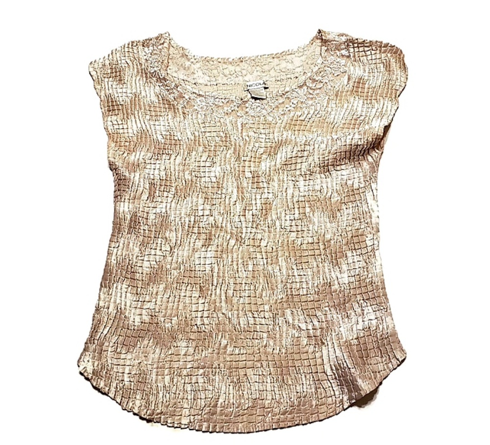 Nicola XL Floral Sheer neck Sleevless Ruffle Top